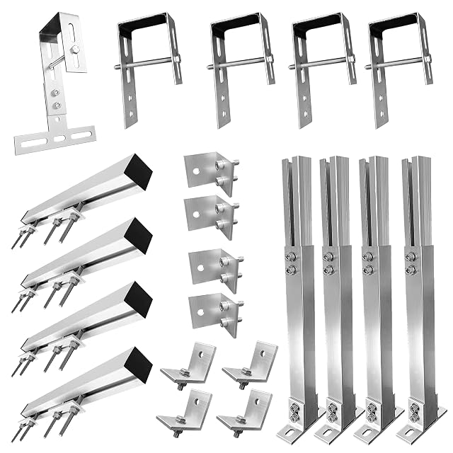 FIREND balcony railing mount in silver for square railings