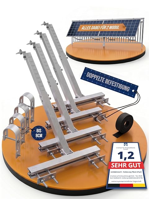 Lichtblicker balcony railing mount with aluminium profiles and stainless hooks