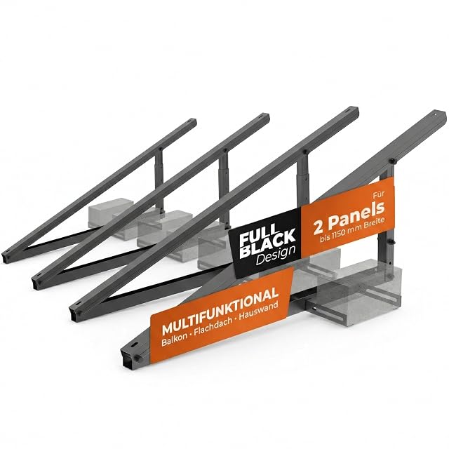 Solarway universal solar mount in black for balcony or flat roof