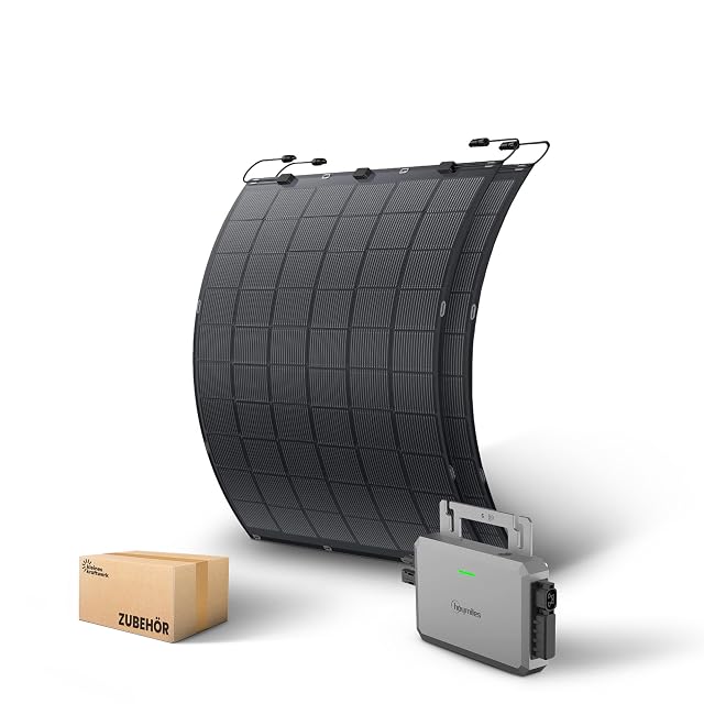 Kleines Kraftwerk flexible balcony solar modules fixed to a railing with cable ties