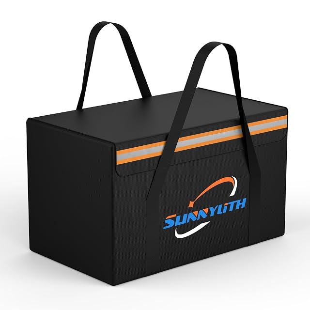 SunnyLith fire-resistant battery bag with a reinforced handle