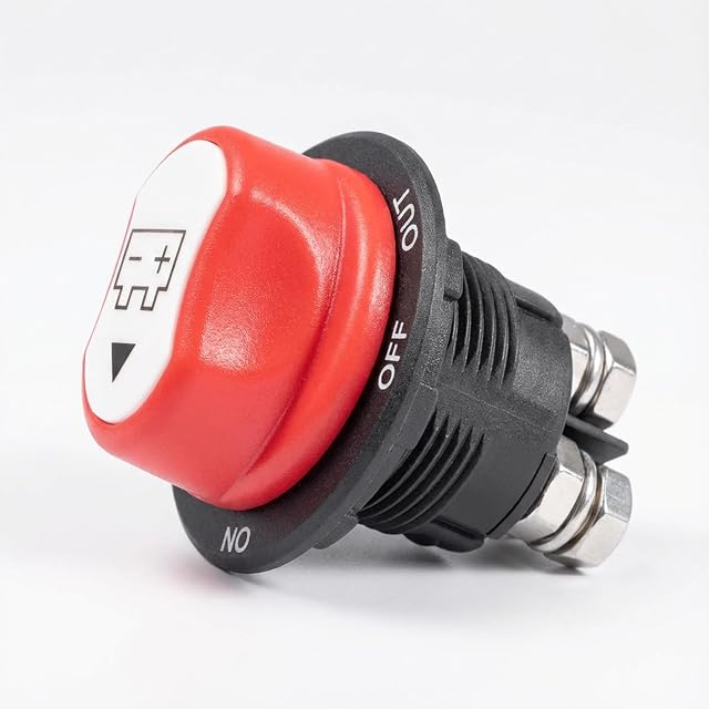 Carehabi panel-mount battery isolator switch in black