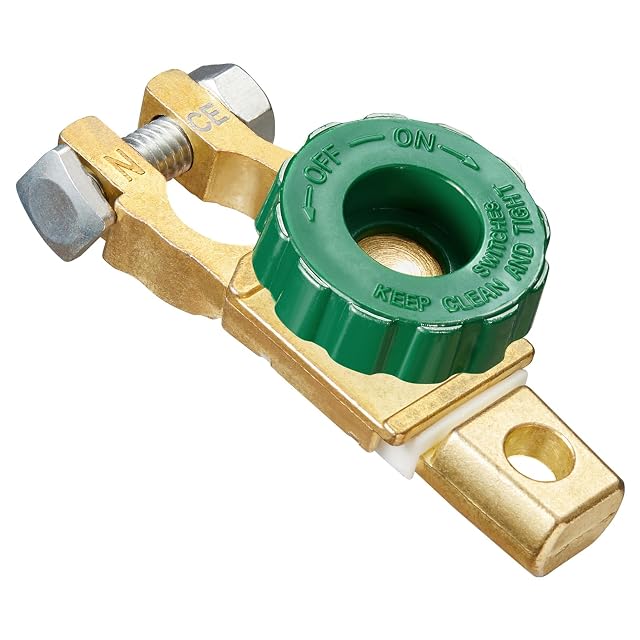 Spurtar battery terminal isolator in green for a negative post