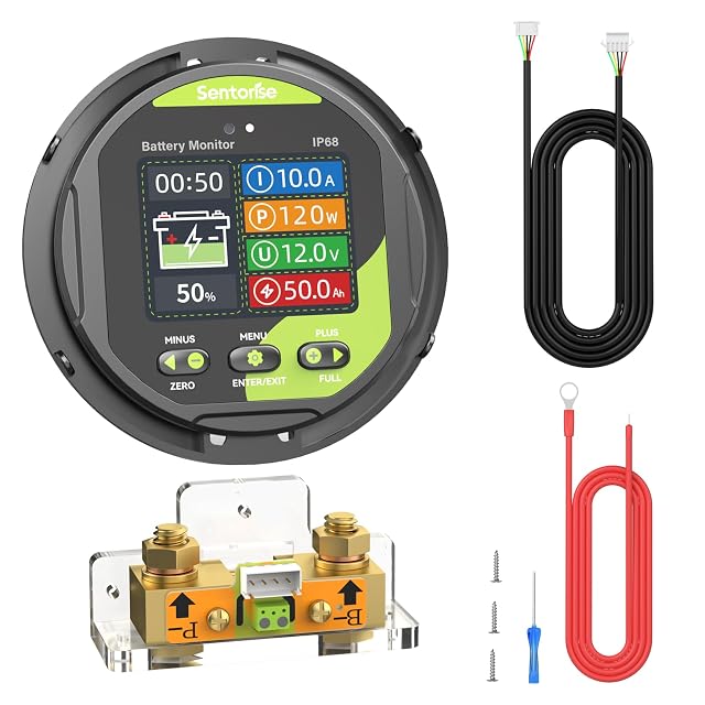 SENTORISE IP68 battery monitor with shunt and LCD