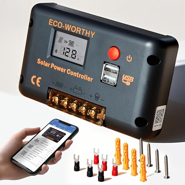 ECO-WORTHY 30 A Bluetooth PWM solar charge controller with LCD
