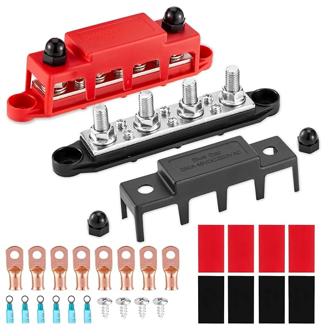 Aigreat busbar pair in red and black with clear covers