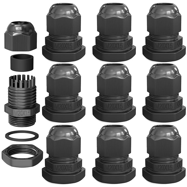 HB-DIGITAL M20 IP68 cable glands with locknuts