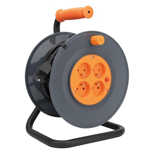 Zenitech 25 m cable reel with four sockets