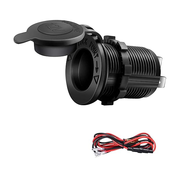 PPpanda 12 V waterproof accessory socket with a lead and inline fuse