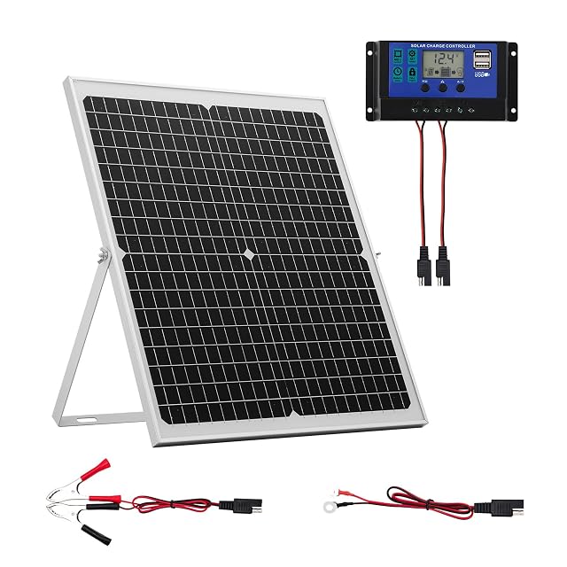 VEVOR 30 W monocrystalline solar battery charger with an adjustable bracket