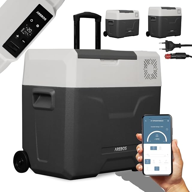 Arebos 47 litre compressor cool box with wheels and handle