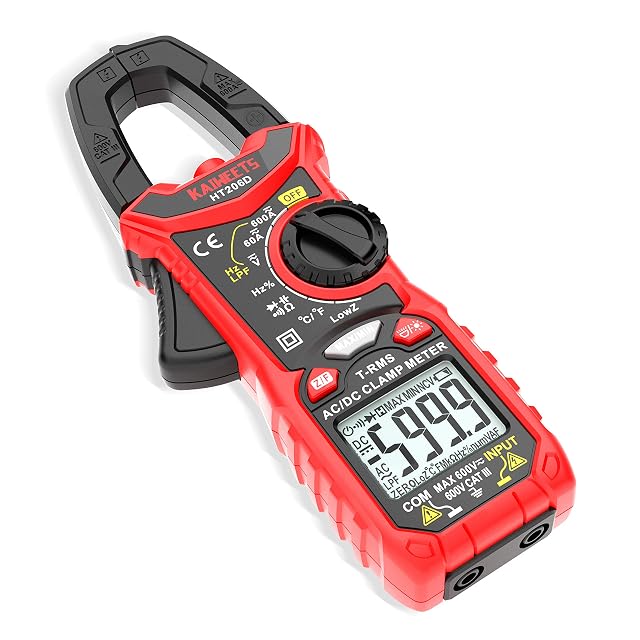 KAIWEETS HT206D clamp meter with a 31 mm jaw and backlit display