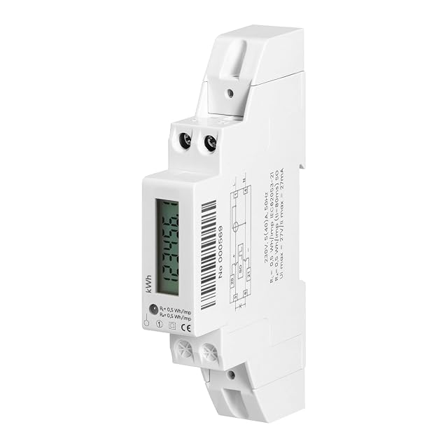 Miratic single-phase DIN rail energy meter with an LCD display