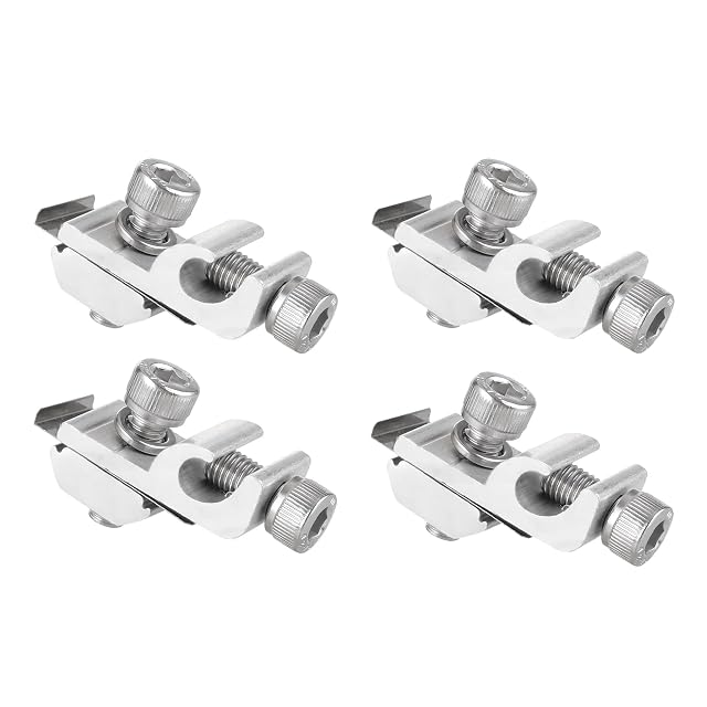 Lunpog aluminium solar panel earthing clips, four pieces