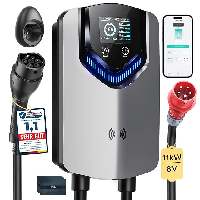 WityCharge 11 kW wallbox with app and RFID reader