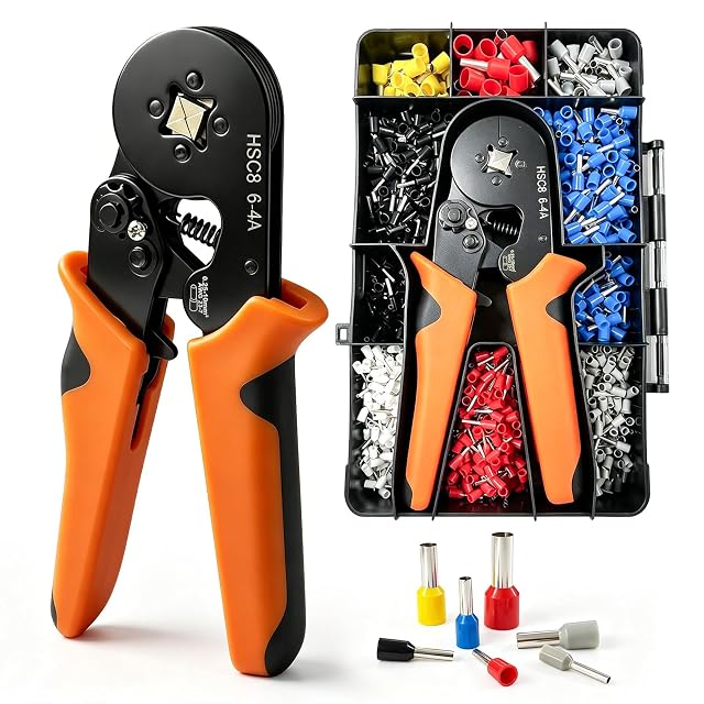 Aoktionyxus ratcheting ferrule crimper with sorted ferrule case