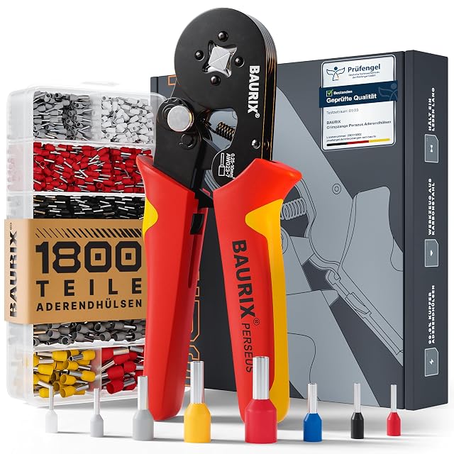 BAURIX self-adjusting ferrule crimper with 1800 ferrules