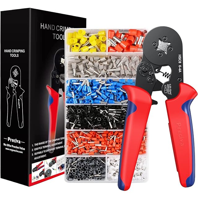 Preciva self-adjusting ferrule crimper with ferrule assortment