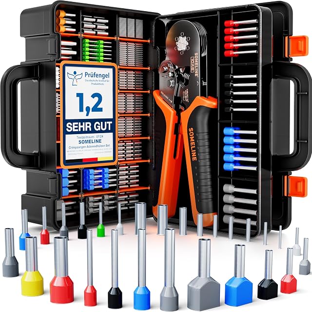 SOMELINE hexagonal ratcheting ferrule crimper with ferrule assortment