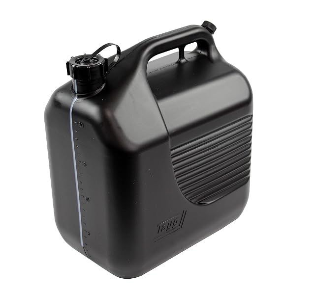 Tayg 20 litre black approved fuel can with a level gauge strip