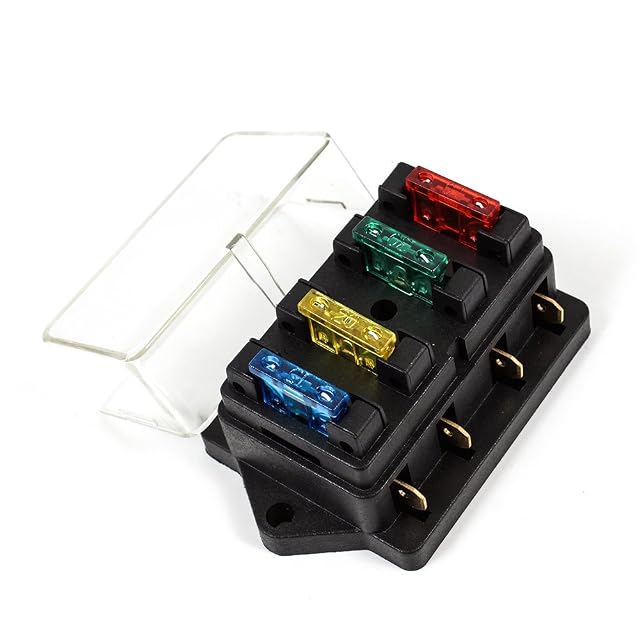 AWEHIRU four-way blade fuse block with a clear lid