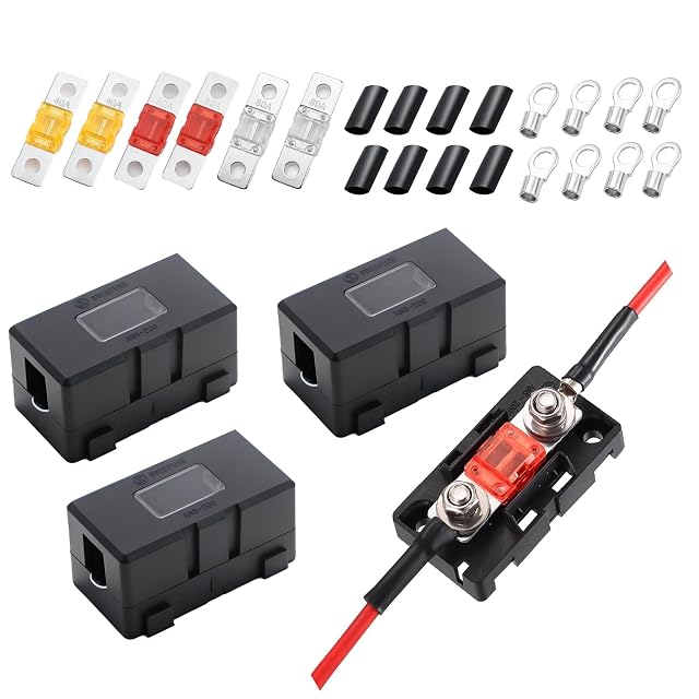 JiuXinYuKeJi Midi fuse holders with Midi fuses and clamps