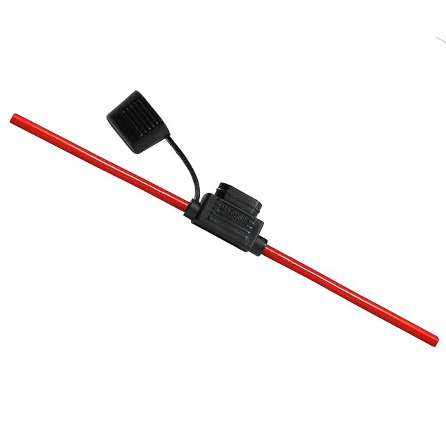 Offgridtec inline blade fuse holder with a black rubber body