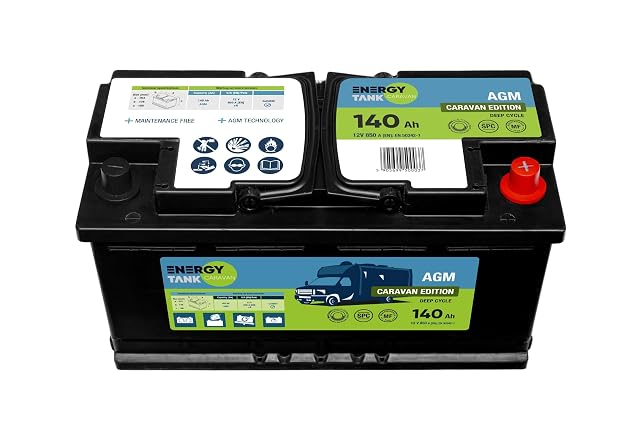 EnergyTank 140 Ah AGM solar battery for motorhomes