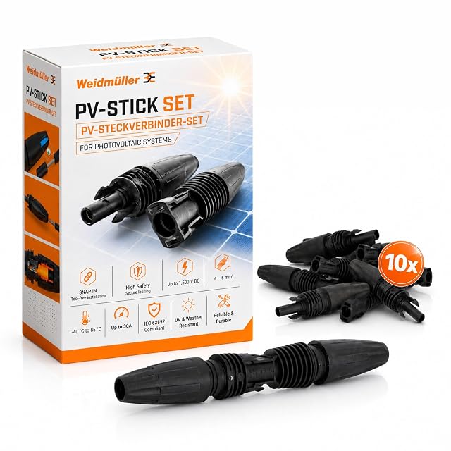 Weidmüller PV-Stick snap-in photovoltaic connectors