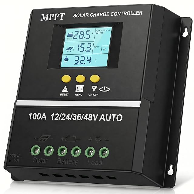 Fuhuihe 100 A MPPT charge controller with LCD and USB ports