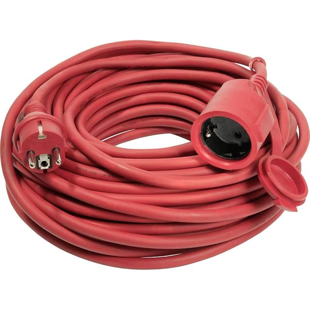 as - Schwabe 15 m black extension lead with an earthed coupling