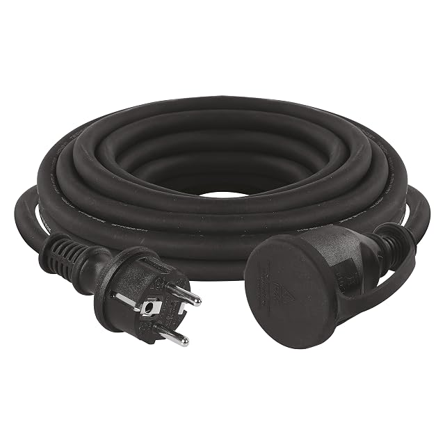 EMOS 5 m black rubber outdoor extension lead with a socket cap