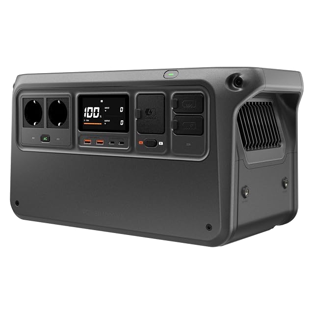 DJI Power 1000 V2 power station with its mains sockets and USB-C ports