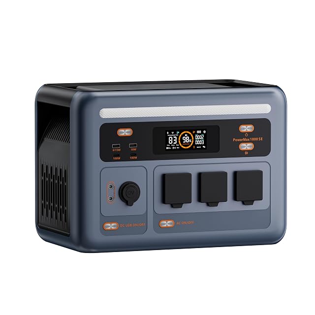 ECOGREAT PowerMax 1800SE power station with three mains sockets and a display