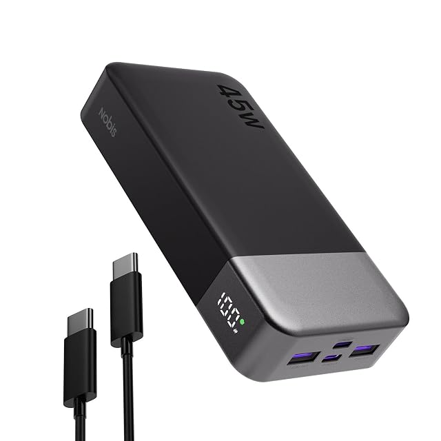 NOBIS 20 000 mAh 45 W power bank with four ports