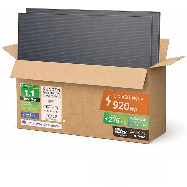 Solarway 460 W full black bifacial solar module