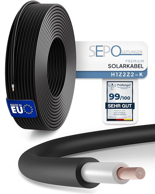 SEPO-LEITUNGEN 50 m reel of black H1Z2Z2-K solar cable