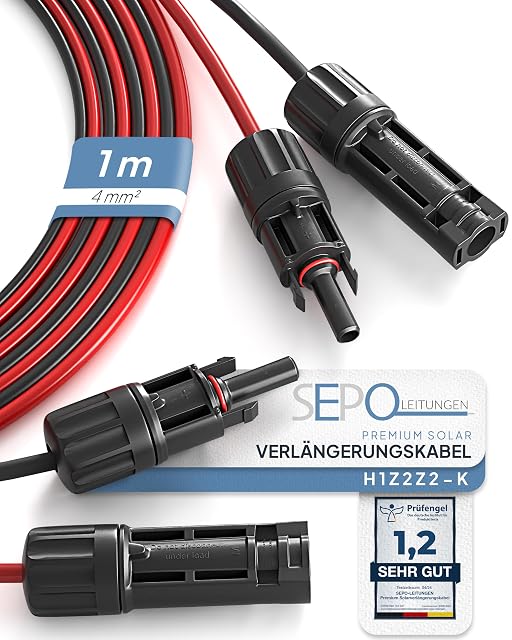 SEPO-LEITUNGEN 1 m solar extension pair with MC4 connectors