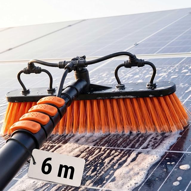 Briliantwerk telescopic washing brush with an aluminium pole and wide head
