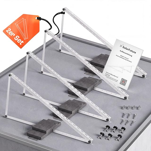 SolarFuture ballasted flat roof solar mount in anodised aluminium