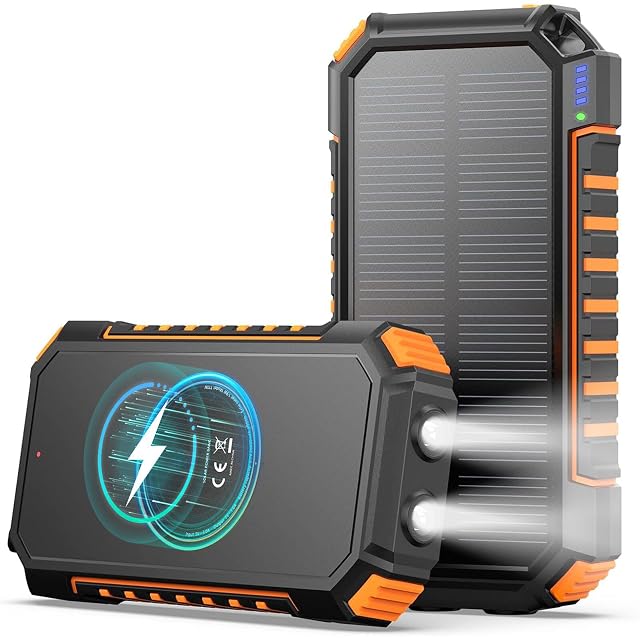 A ADDTOP solar power bank with wireless charging pad
