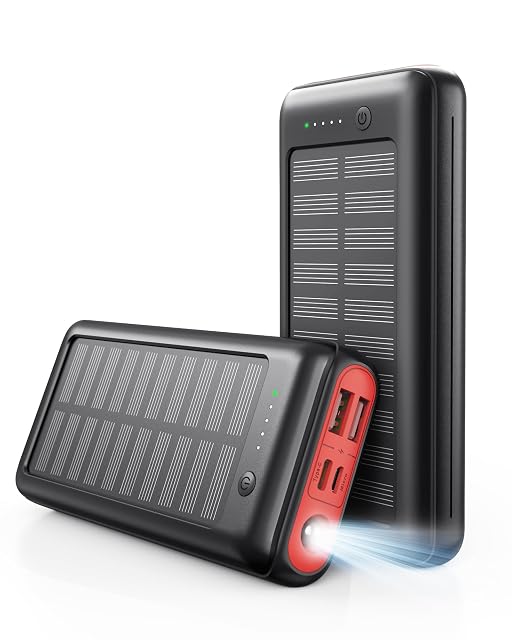 JIGA 27 000 mAh solar power bank with three outputs