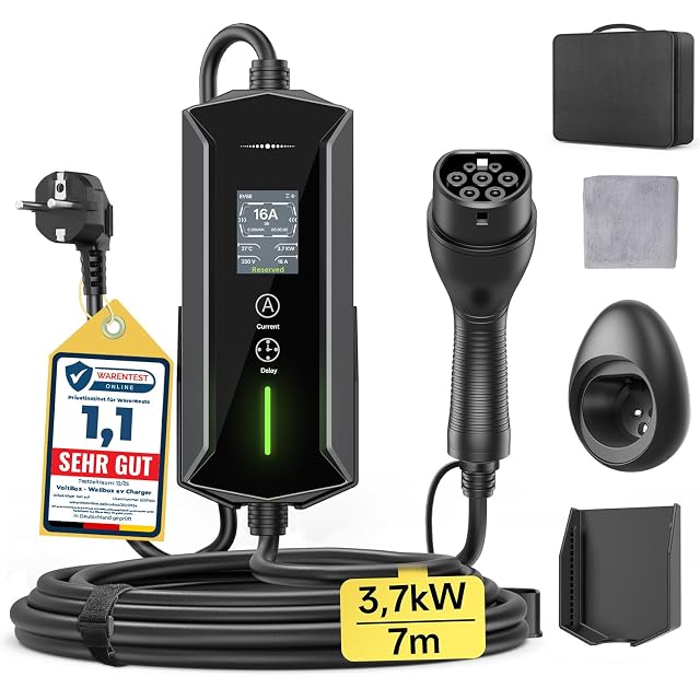 VoltBox portable Type 2 charger with a Schuko plug and control box