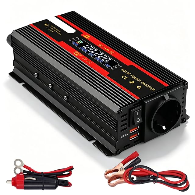 Halorin voltage converter with LCD display and two USB ports